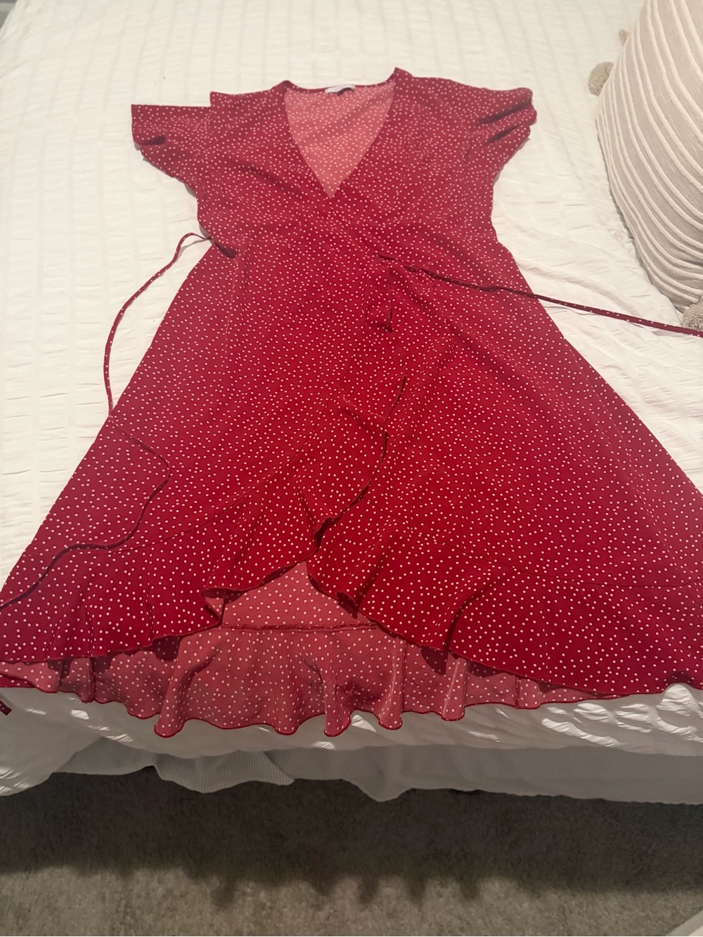RIHOAS Red Polka Dot Wrap Dress